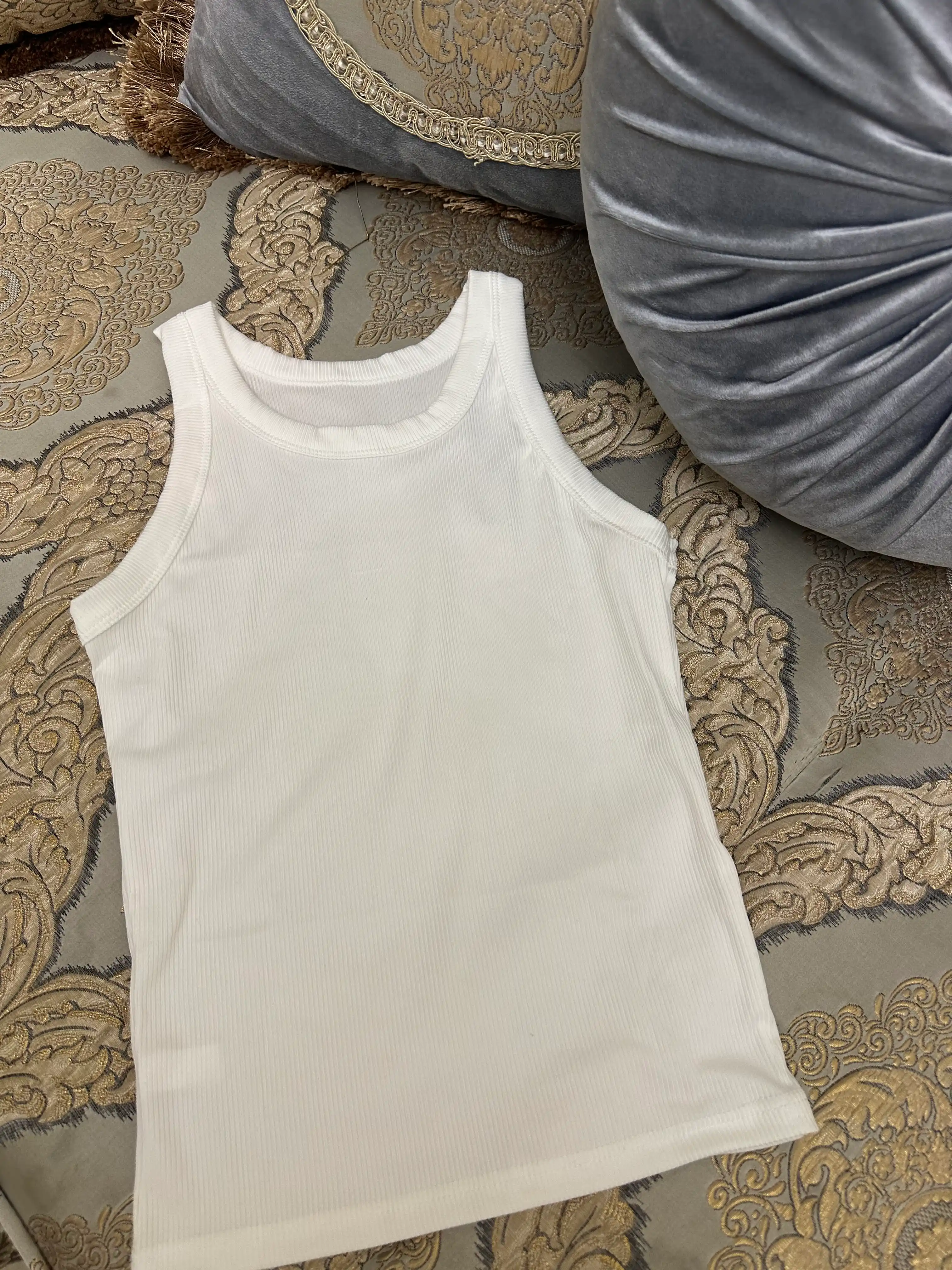 Ayollar bazaviy maykasi top paxta, yengsiz, M/L/XL, kundalik kiyim uchun