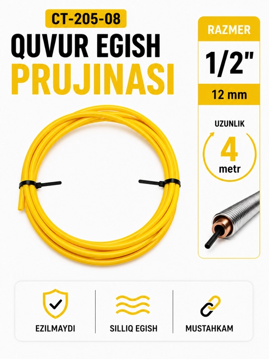 Quvur egish uchun ichki prujina CT-205 1/4 3/8 1/2 5/8 (konditsioner uchun) - 