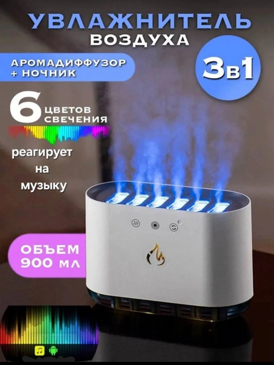Бесшумный увлажнитель воздуха, антигравитационный, ультразвуковой, осветительный, для дома и офиса - 