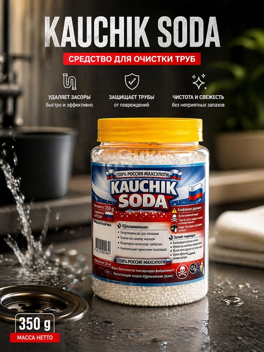 KROT antizasor, quvurlar uchun tozalovchi vosita, kaustik soda 99%