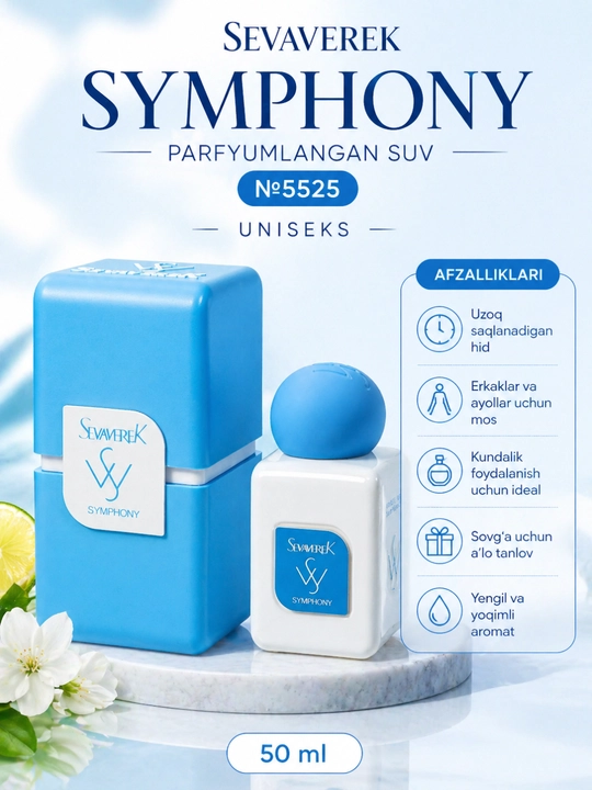 Sevaverek №5525 Symphony uslubidagi parfyumlangan suv, uniseks, 50 ml