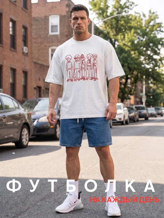 Футболка оверсайз, унисекс, белая и черная,с принтом, парные футболки, oversize streetwear