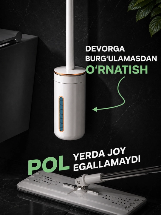 Almashtiriladigan nozullar bilan hojatxona cho'tkasi