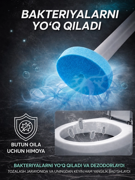 Almashtiriladigan nozullar bilan hojatxona cho'tkasi