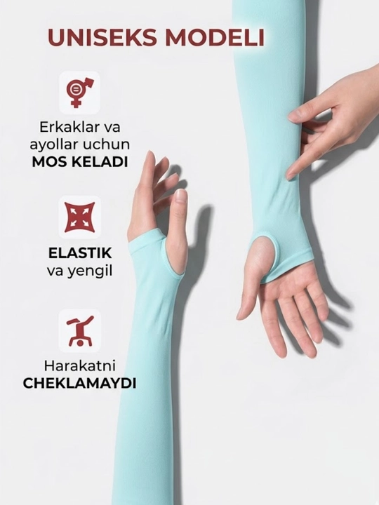 Erkaklar va ayollar uchun universal qo‘l yenglar, quyoshdan himoya, sport, 2 dona