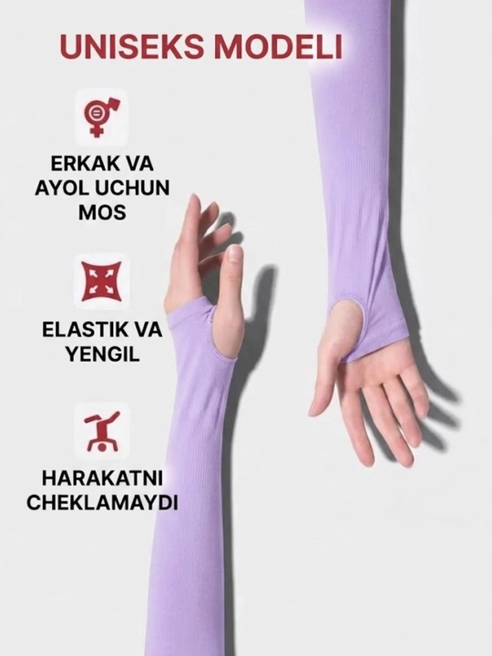 Erkaklar va ayollar uchun universal qo‘l yenglar, quyoshdan himoya, sport, 2 dona