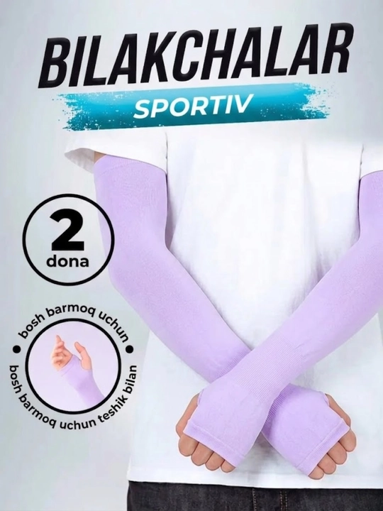 Erkaklar va ayollar uchun universal qo‘l yenglar, quyoshdan himoya, sport, 2 dona