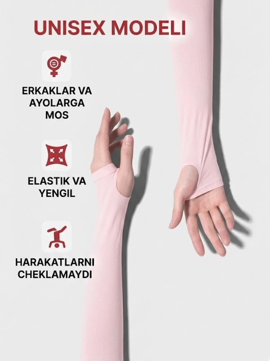 Erkaklar va ayollar uchun universal qo‘l yenglar, quyoshdan himoya, sport, 2 dona