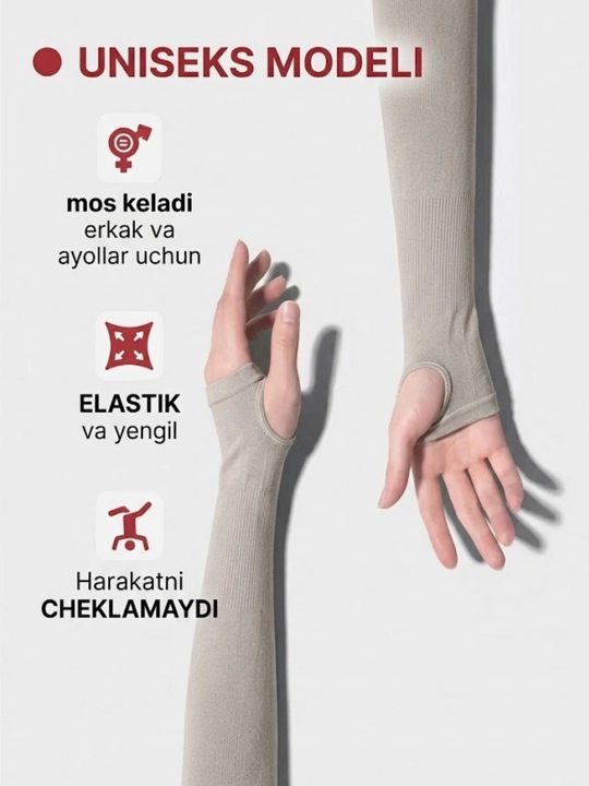 Erkaklar va ayollar uchun universal qo‘l yenglar, quyoshdan himoya, sport, 2 dona