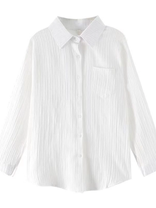 Женская рубашка oversize, c длинным рукавом, свободный крой, летняя рубашка