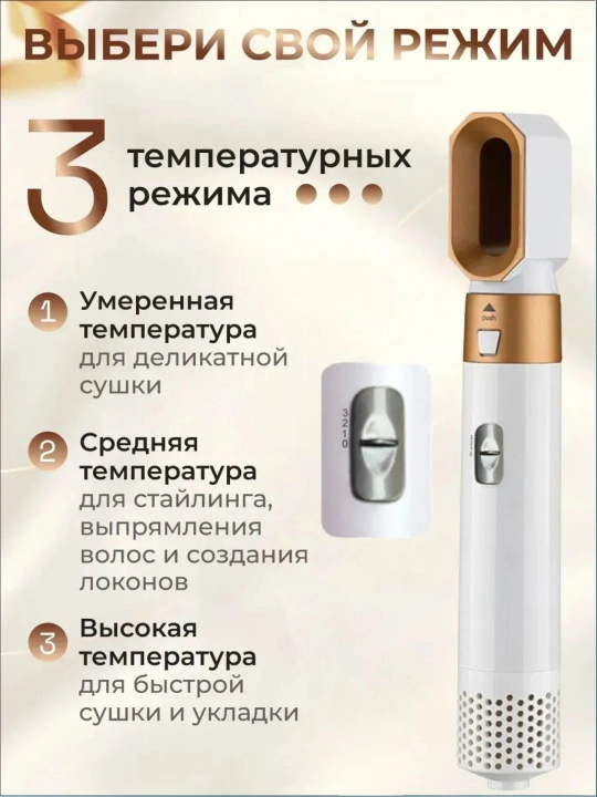 Фен-стайлер Dyson, 5 в 1, для всех типов волос, с кейсом, плойка