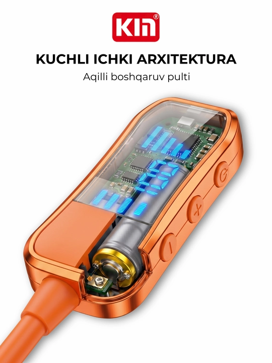 Simsiz quloqchin KIN KL50/118 Bluetooth 5.4, LED displey, 400 mAh batareya, TF-karta