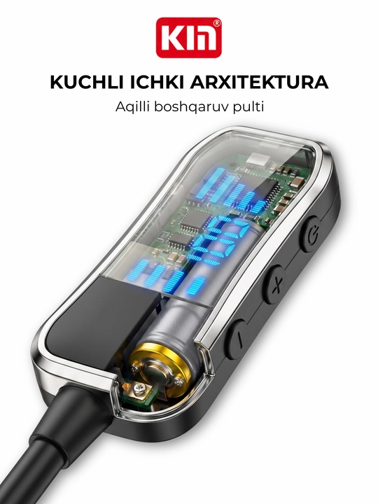 Simsiz quloqchin KIN KL50/118 Bluetooth 5.4, LED displey, 400 mAh batareya, TF-karta