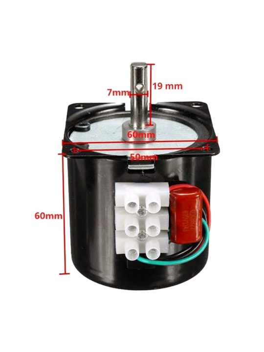 Sinxron elektr motor 220V 14W 50Hz, past tezlikli 2.5 ob/min, inkubator uchun ham mos