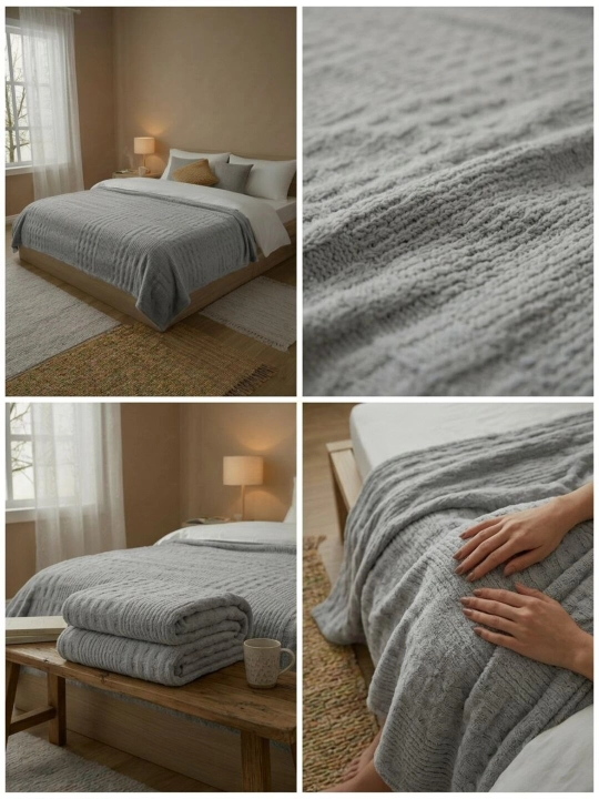 Velsoft plеd, karavot va divan uchun, paxmoq, momiq
