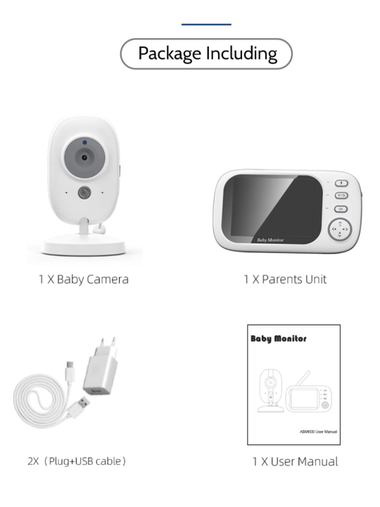 ABM600 simsiz audio video chaqaloq monitorlari bolalar chaqaloqni tomosha qilish uchun