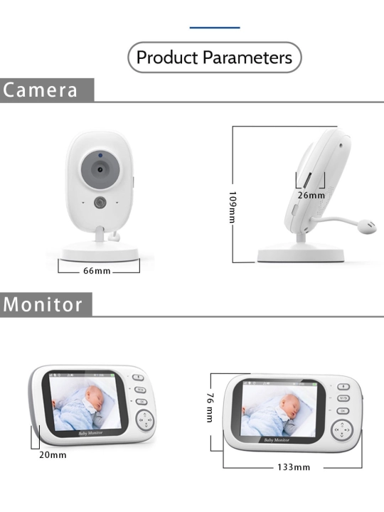 ABM600 simsiz audio video chaqaloq monitorlari bolalar chaqaloqni tomosha qilish uchun