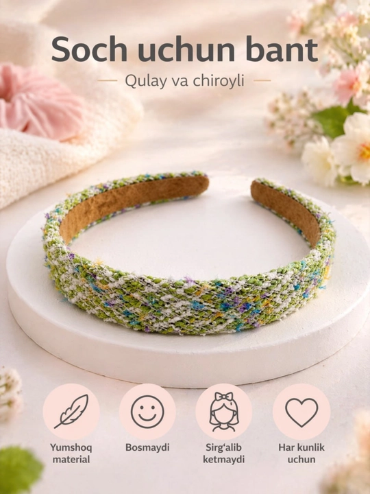 Soch uchun chiroyli, nozik obodoklar - 