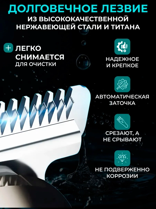 Триммер для бороды, усов и волос VGR V-055, 071, 290, 947, 937, 030, 085, 933 беспроводной