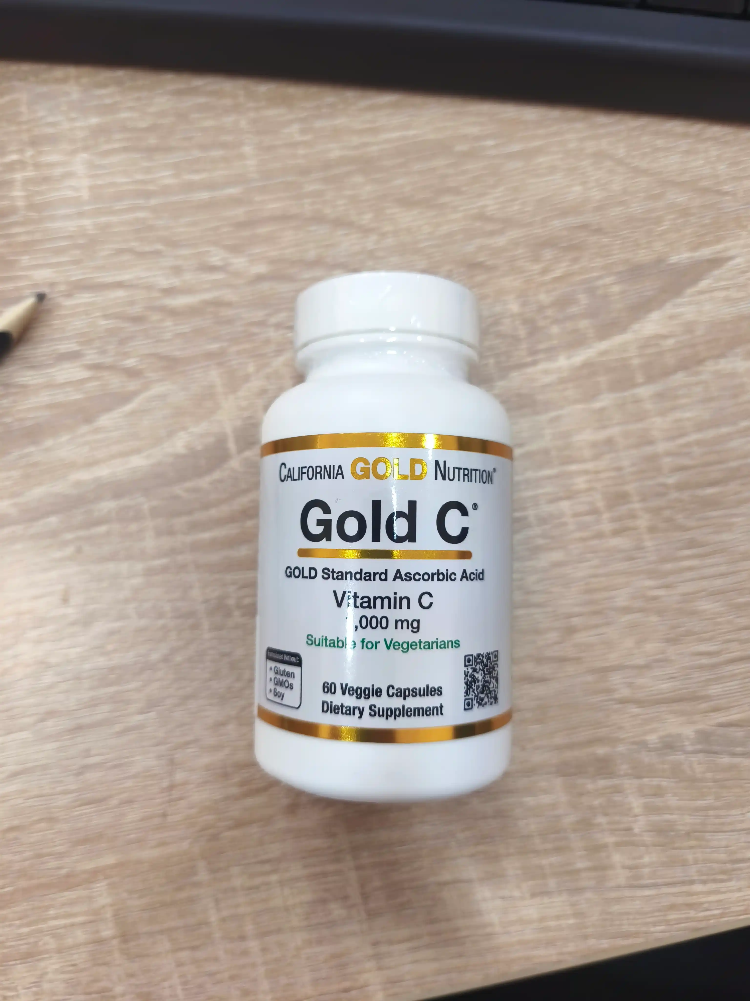 California Gold Nutrition, Gold C®, витамин C класса USP, 1000 мг, 60 растительных капсул