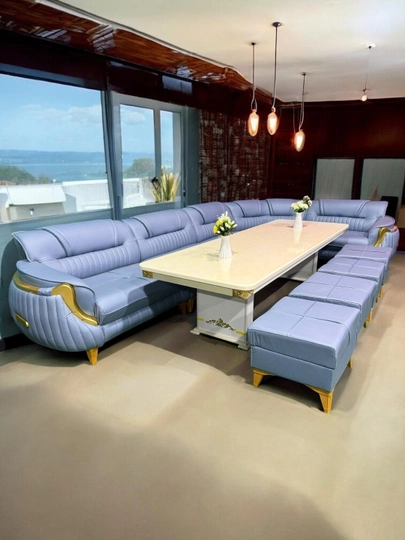 Угловой диван Медуза со столом мягкий комплект 4.30×2.30 современный — BAXTMB-MEDUZA430X230STOL275X090-АМЕТИС