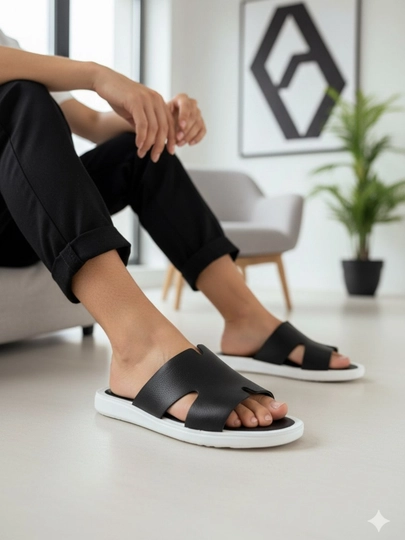 Мужская обувь, тапочки Hermes 39–44 — 2433551-HERMES-ЧЕРНСТЕ-44
