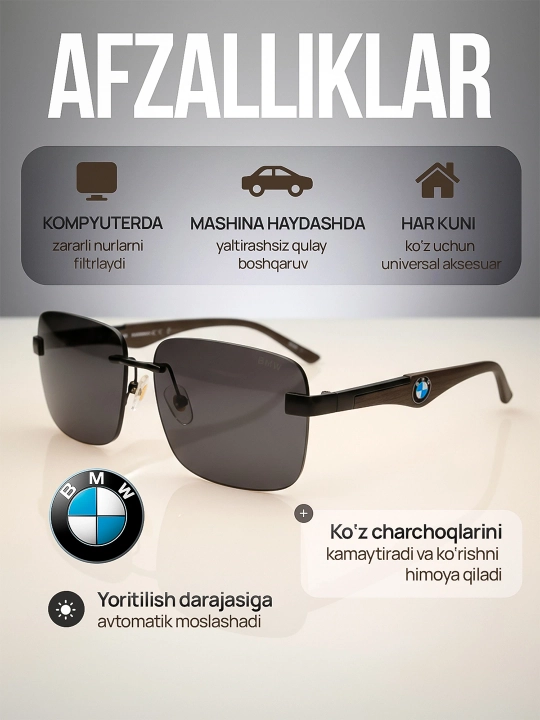 Xameleon 3 tasi 1 da ko‘zoynaklar, kompyuter va quyoshdan himoya, BMW - 