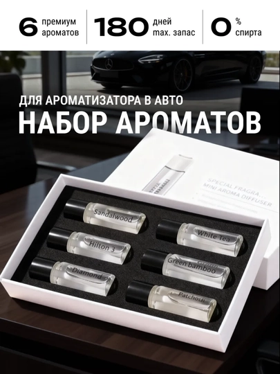 Автомобильный освежитель воздуха, электрический диффузор, с 6 ароматами, Ultrasonic — IDROID-DIFUZOR-ПРОЗР