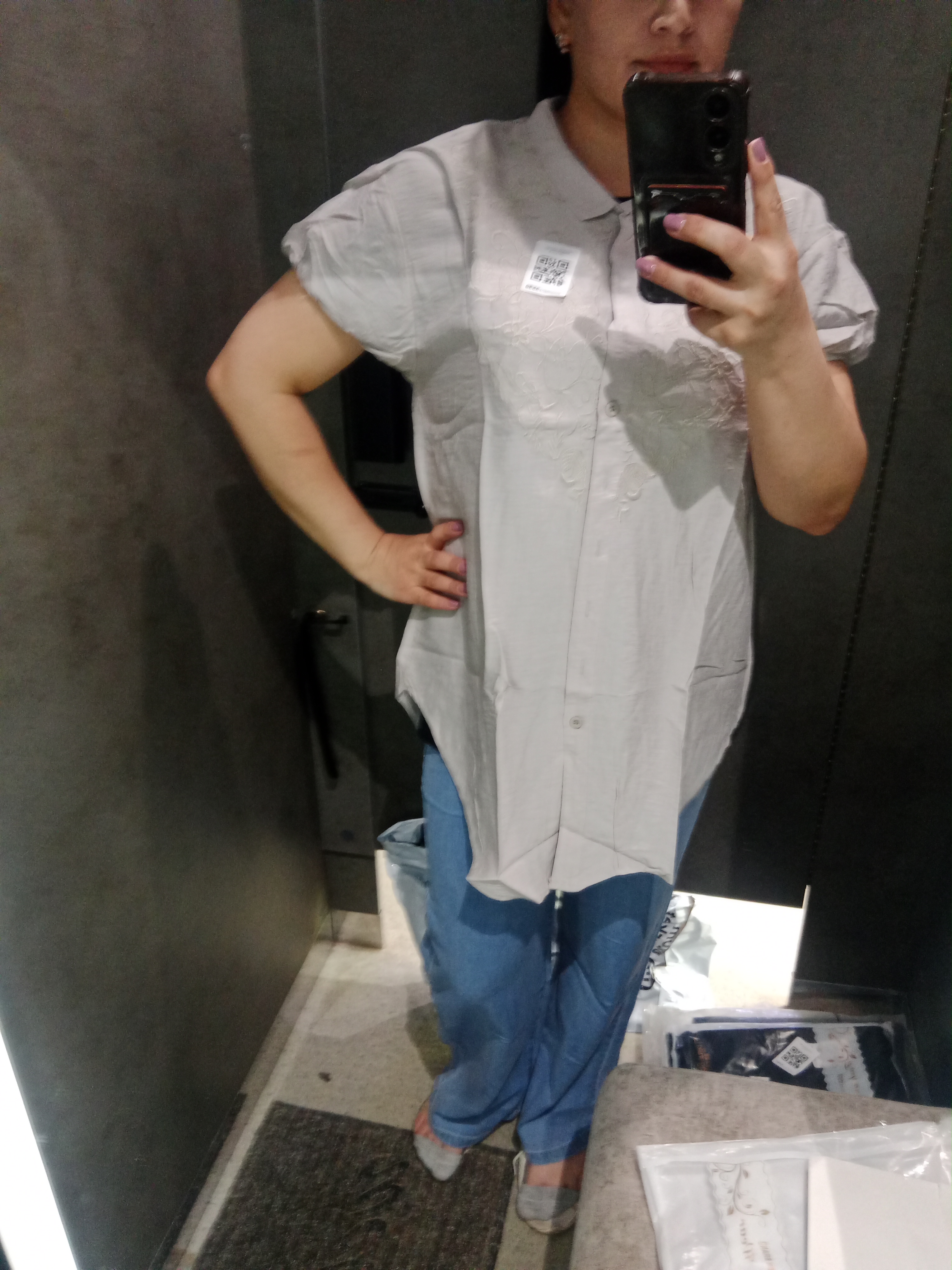 Ayollar rubashkasi tunika XL–4XL. Yozgi paxta va lyon bluzka kashtali erkin fason, sorochka