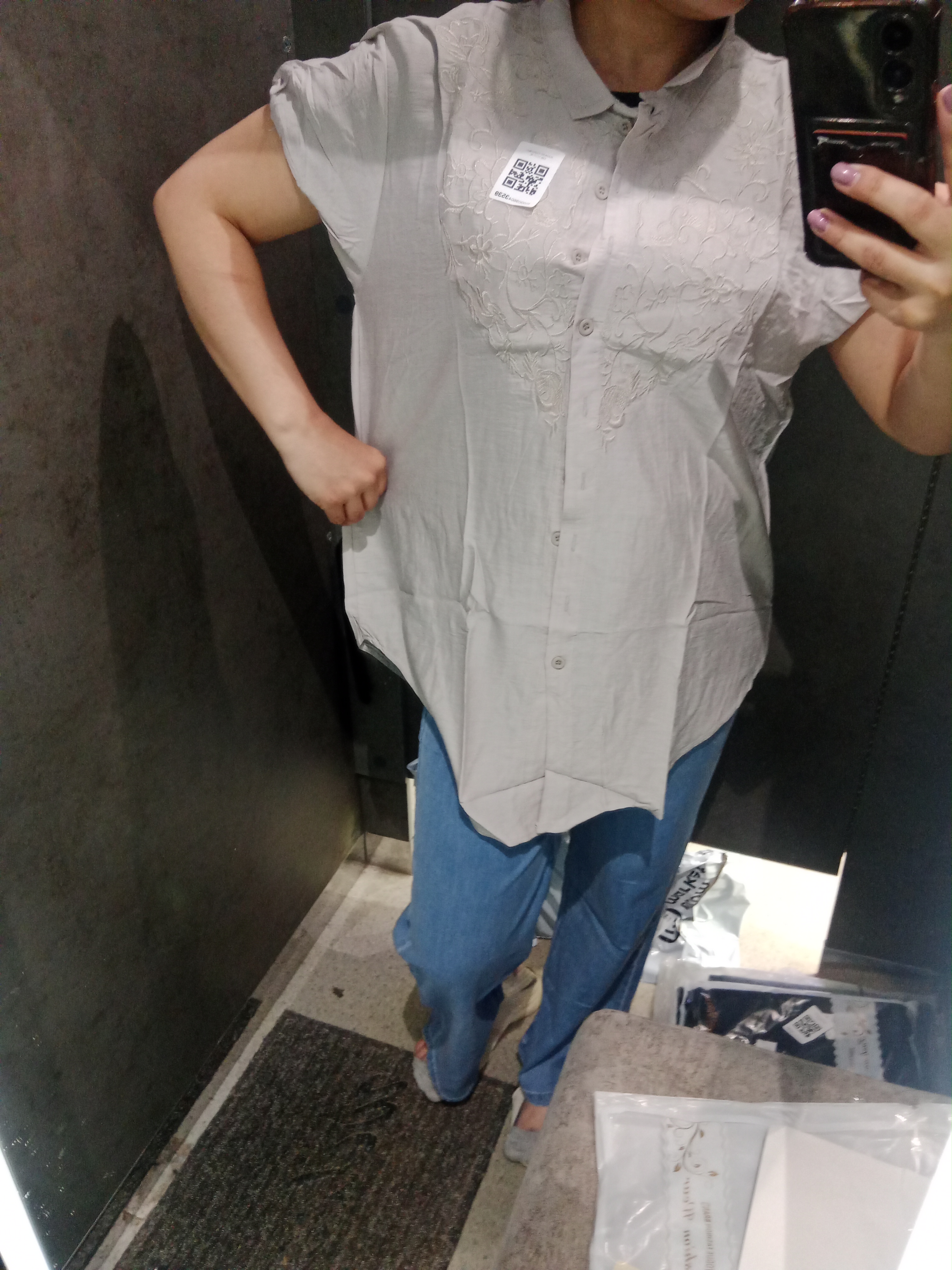Ayollar rubashkasi tunika XL–4XL. Yozgi paxta va lyon bluzka kashtali erkin fason, sorochka