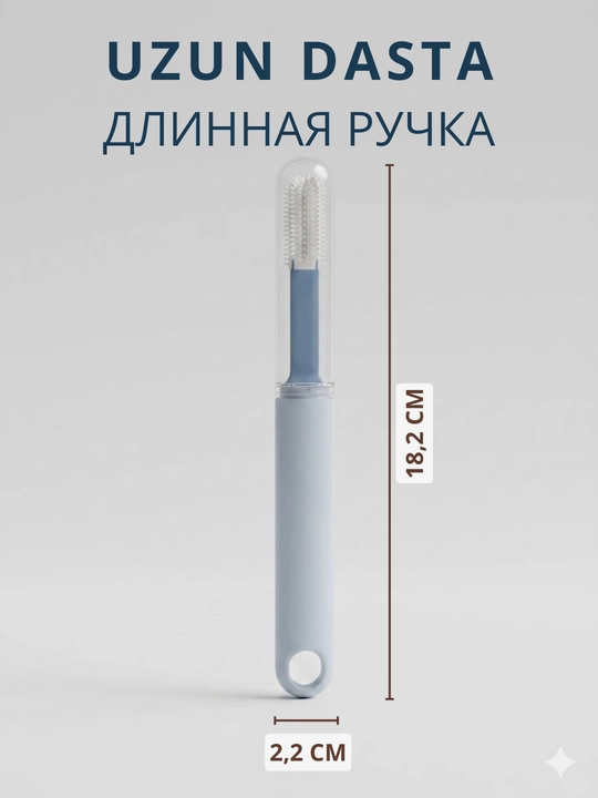 It va mushuklar uchun tish cho'tkasi, ikki tomonlama, g'ilofli