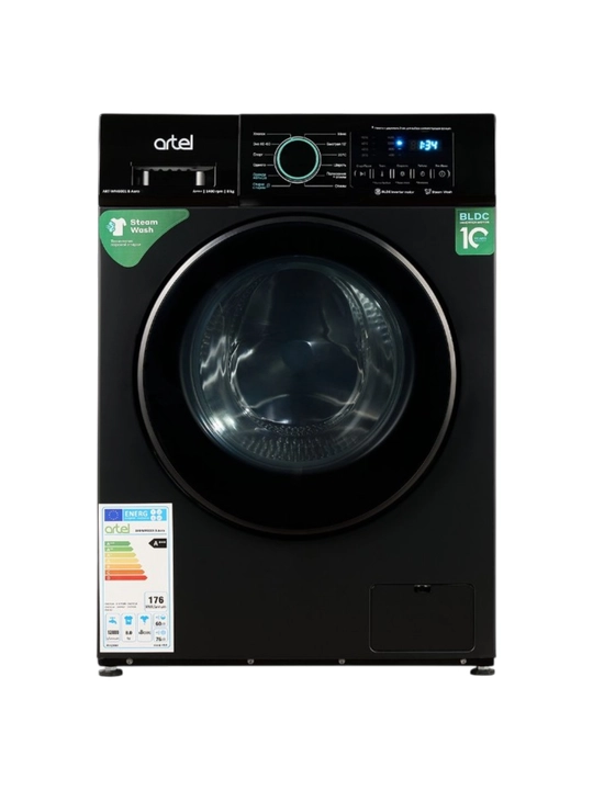 Artel WM8001 B Aero qora kir yuvish mashinasi 8kg inverter bug‘li avtomat