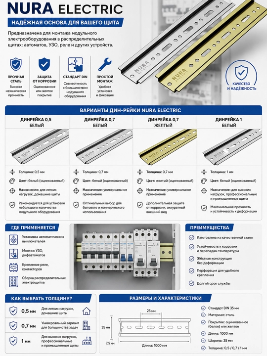 Динрейка Nura Electric — надежная основа для электрощита - 