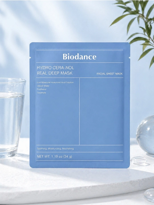 Namlashtiruvchi yuz niqobi Biodance Hydro Cera-Nol Real Deep Mask keramidlari bilan - 