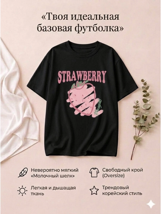 Женская футболка, принт, свободная, белая/розовая/черная, 9 видов, M-XL - 