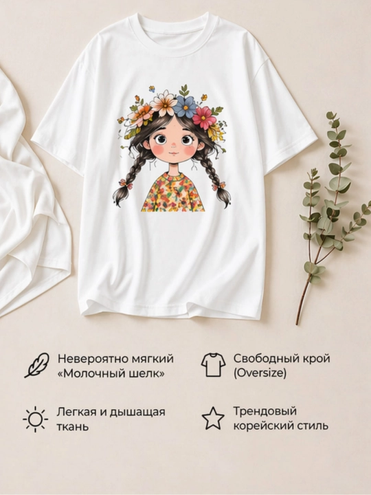 Женская футболка, принт, свободная, белая/розовая/черная, 9 видов, M-XL - 