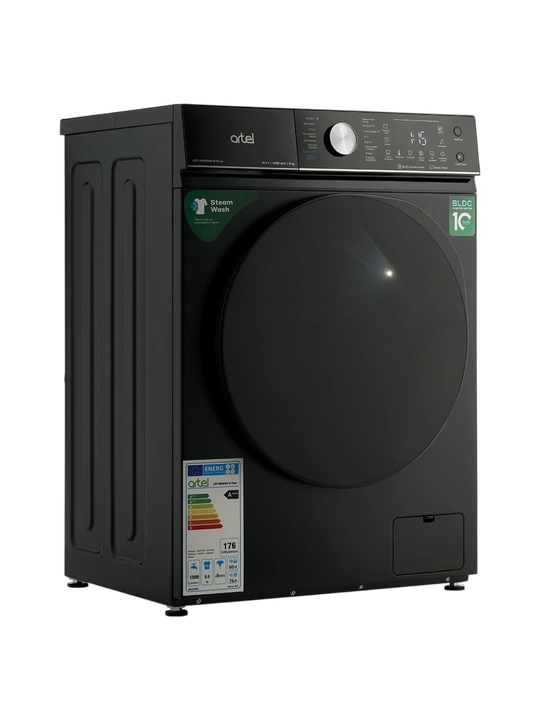 Стиральная машина Artel ART-WM8002 B Pure черная, 8 кг, 1400 об/мин, инвертор, пар
