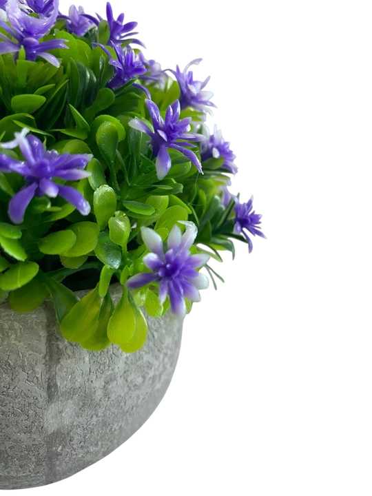 Sun'iy dekorativ gul "Lavanda" sement tuvakda, interyer uchun, 12 sm