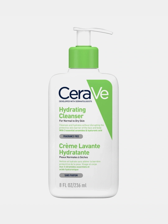 CeraVe Normal va quruq yuz va badan terisi uchun namlantiruvchi tozalovchi krem-gel, 236 ml - 
