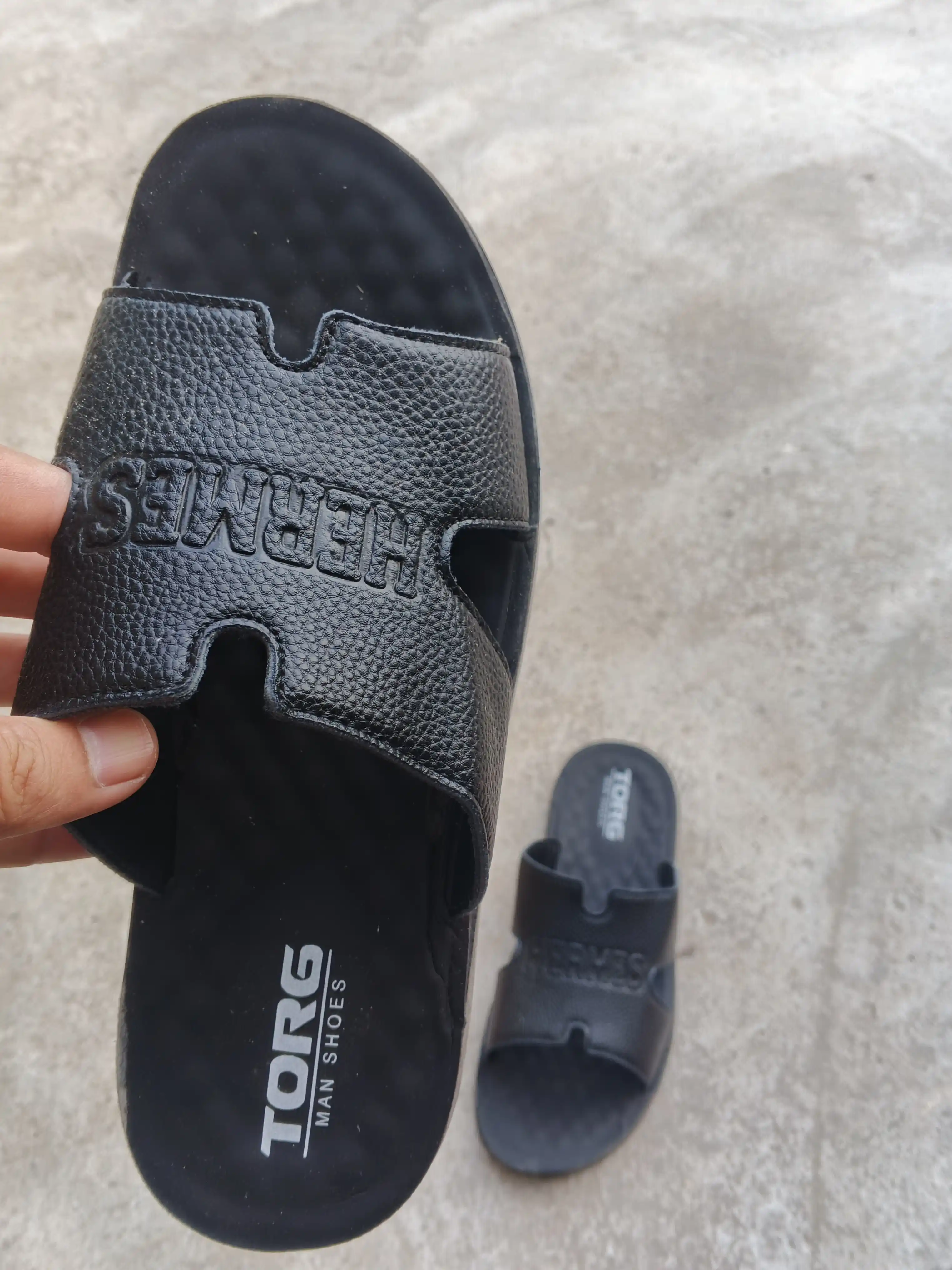 Мужские тапочки, hermes, летняя обувь, 40-44, шлепанцы, на лето