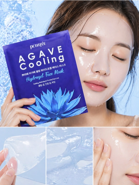 PETITFEE Agave Cooling Hydrogel Face Mask — Agava bilan sovituvchi gidrogel niqob