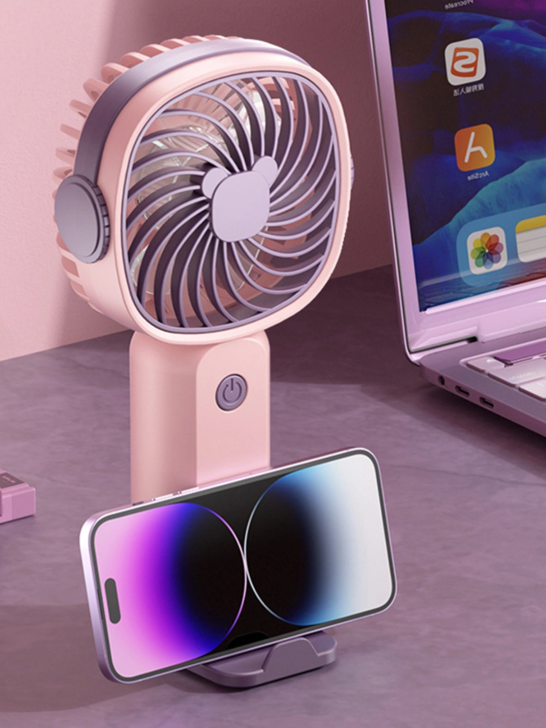 Портативный ручной мини-вентилятор с подставкой для телефона (USB, 3 скорости) за 44450 сум со скидкой 1%. Uzum Market