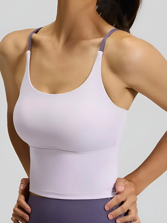 Ayollar uchun sport top kosachali, fitnes, trening va yoga uchun, sport kiyim