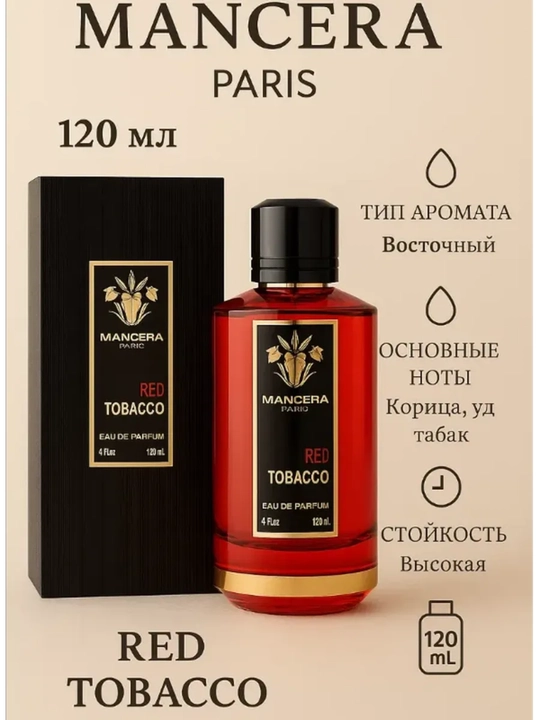 Парфюмерная вода для мужчин Mancera Red Tobacco - 