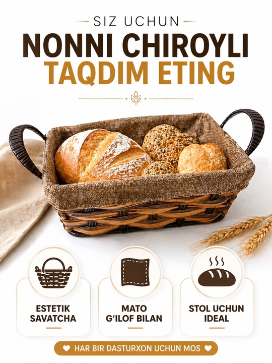Dekorativ savatcha ANISA, qo‘l mehnati, ko‘p maqsadli, uy uchun savat - 