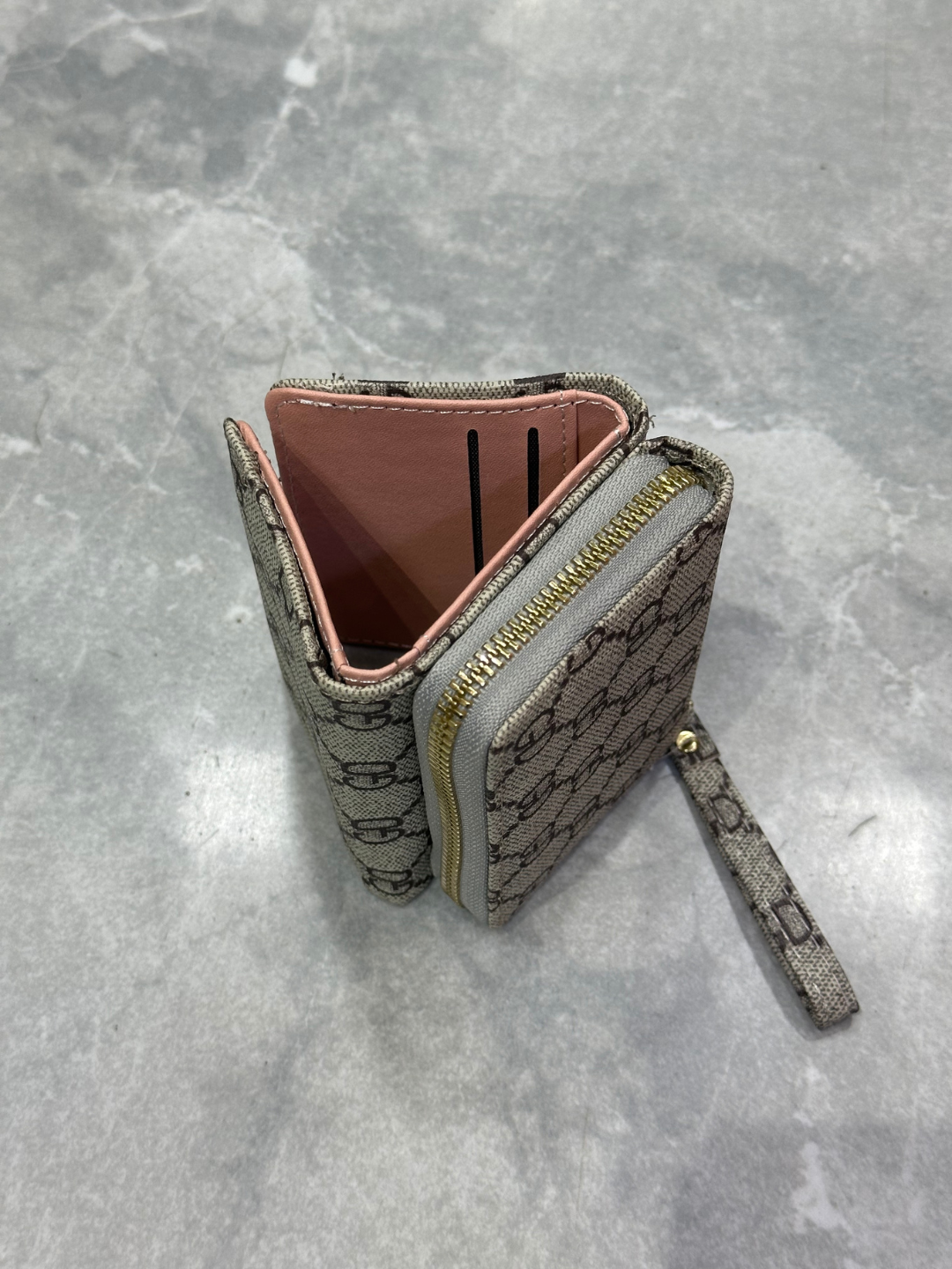 Ayollar uchun eko charm hamyon, 3 buklama, pul bo‘limi, 5+ karta