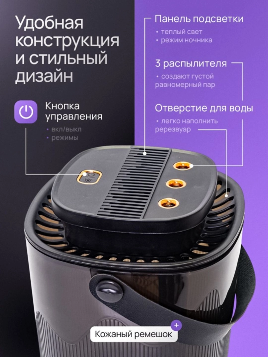 Увлажнитель воздуха, ультразвуковой, для дома и офиса