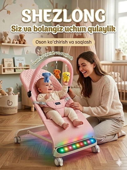 Детский шезлонг — KOME-MBRIKKI-СВЕТЖЕЛ