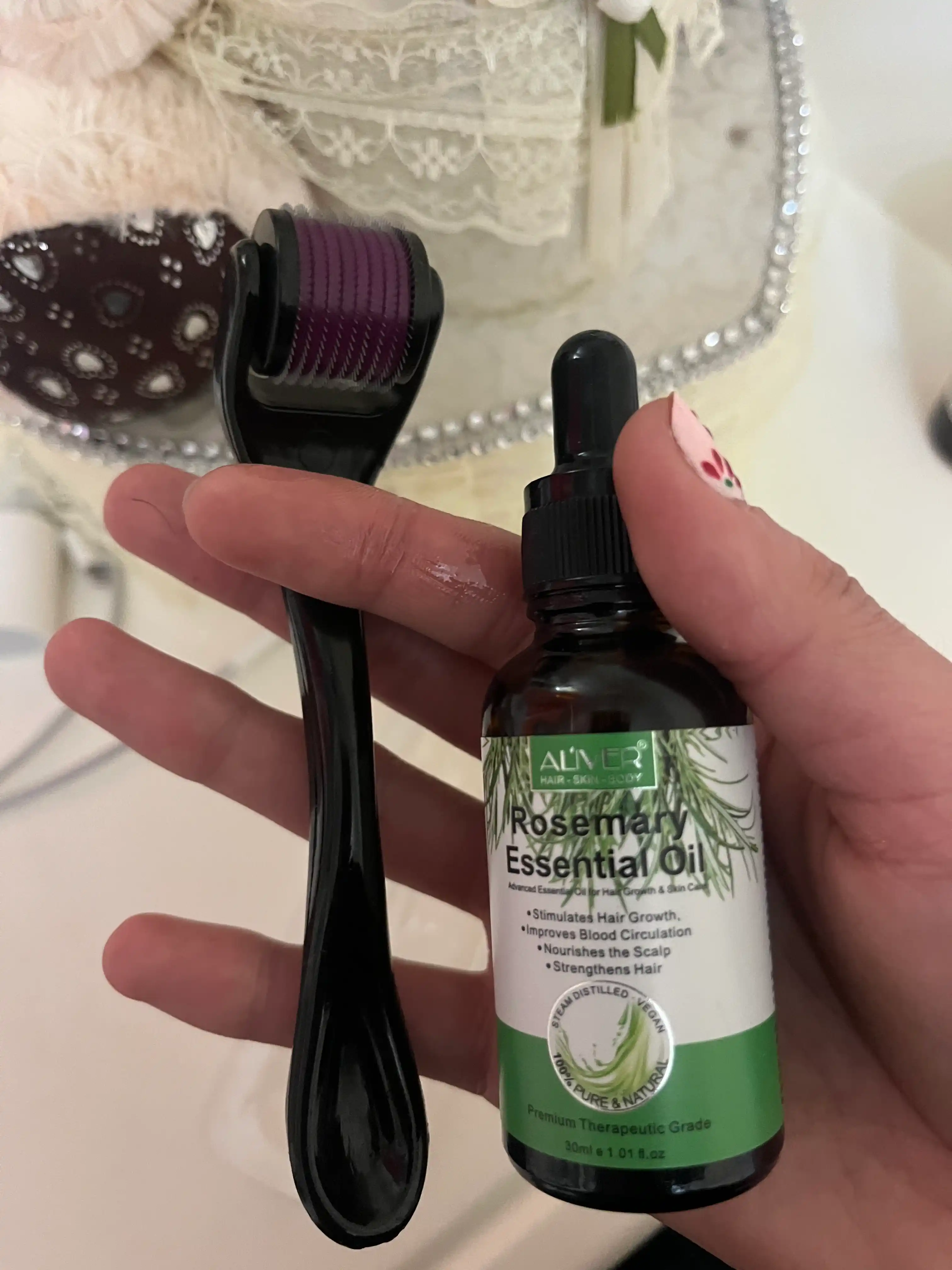 Soch, soqol, tirnoq, teri, kipriklar, o‘sish uchun rozmarin moyi, 17 xil, 60 ml