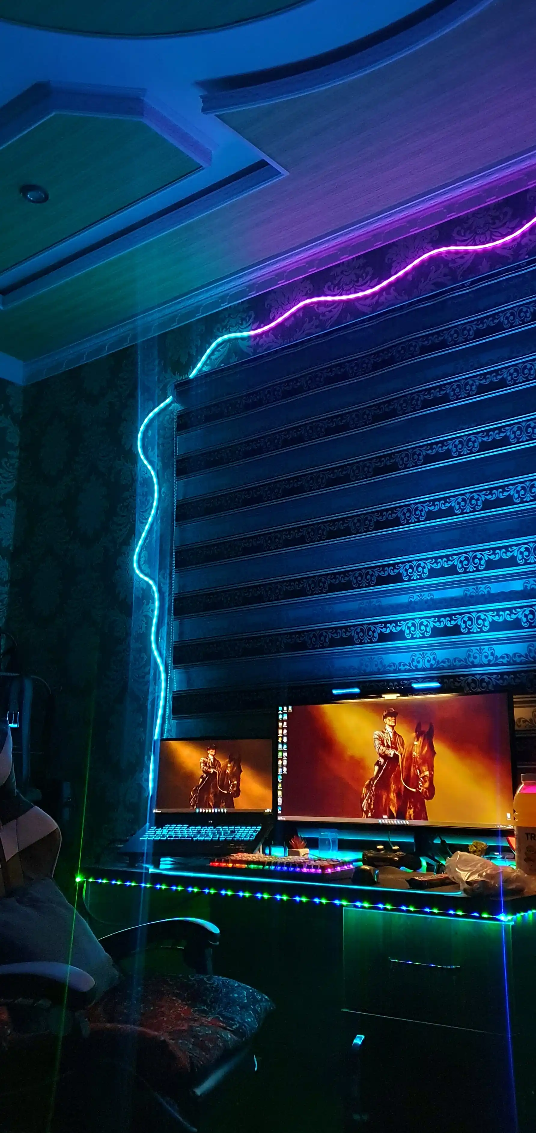 LED, lenta, Smart, RGB IC Neon 5m USB, TESS, pult va ilova bilan LED подсветка